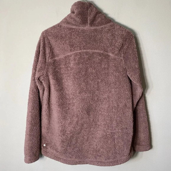 Zella Women's XS Furry Fleece Funnel Neck Teddy Mock Neck Pullover Purple Moon - Picture 9 of 16